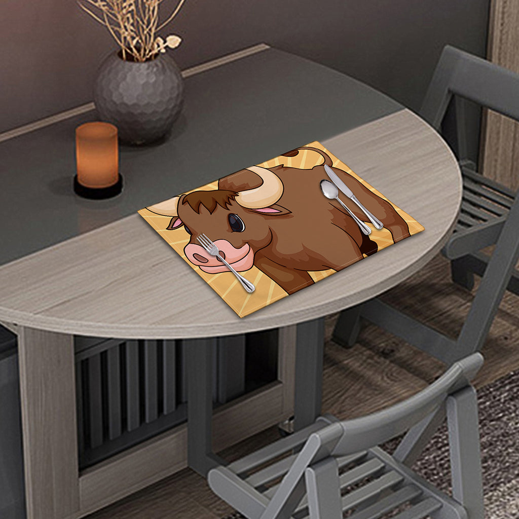 Cute Chinese Ox Zodiac Print Placemat