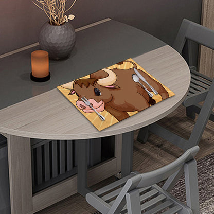 Cute Chinese Ox Zodiac Print Placemat