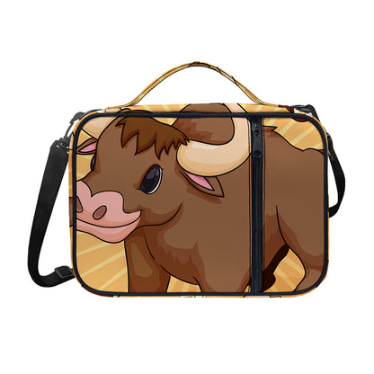 Cute Chinese Ox Zodiac Print Shoulder Strap Bible Bag
