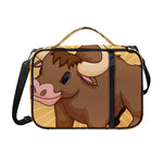 Cute Chinese Ox Zodiac Print Shoulder Strap Bible Bag