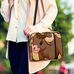 Cute Chinese Ox Zodiac Print Shoulder Strap Bible Bag
