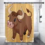 Cute Chinese Ox Zodiac Print Shower Curtain