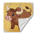 Cute Chinese Ox Zodiac Print Silk Bandana