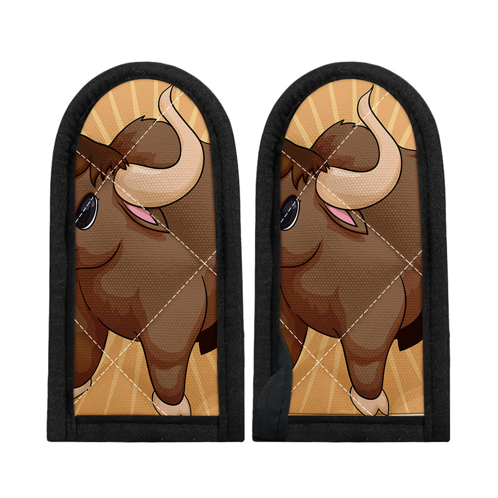 Cute Chinese Ox Zodiac Print Skillet Handle Cover