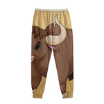 Cute Chinese Ox Zodiac Print Sweatpants
