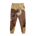 Cute Chinese Ox Zodiac Print Sweatpants
