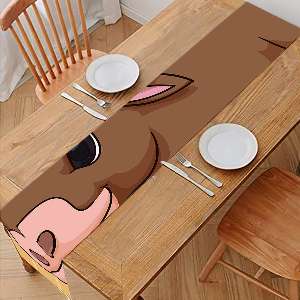 Cute Chinese Ox Zodiac Print Table Runner