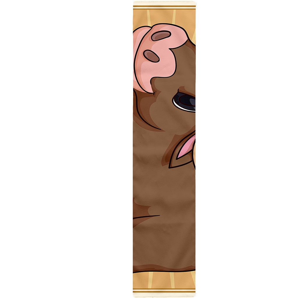 Cute Chinese Ox Zodiac Print Table Runner