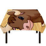 Cute Chinese Ox Zodiac Print Tablecloth