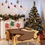 Cute Chinese Ox Zodiac Print Tablecloth