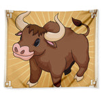 Cute Chinese Ox Zodiac Print Tapestry
