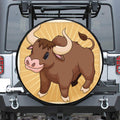 Cute Chinese Ox Zodiac Print Tire Cover