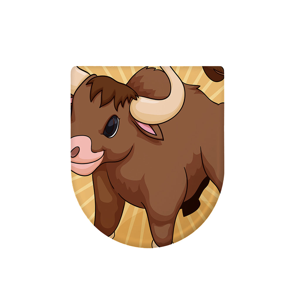Cute Chinese Ox Zodiac Print Toilet Lid Cover