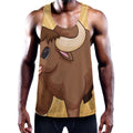 Cute Chinese Ox Zodiac Print Men's Workout Tank Top