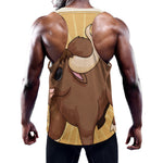 Cute Chinese Ox Zodiac Print Training Tank Top