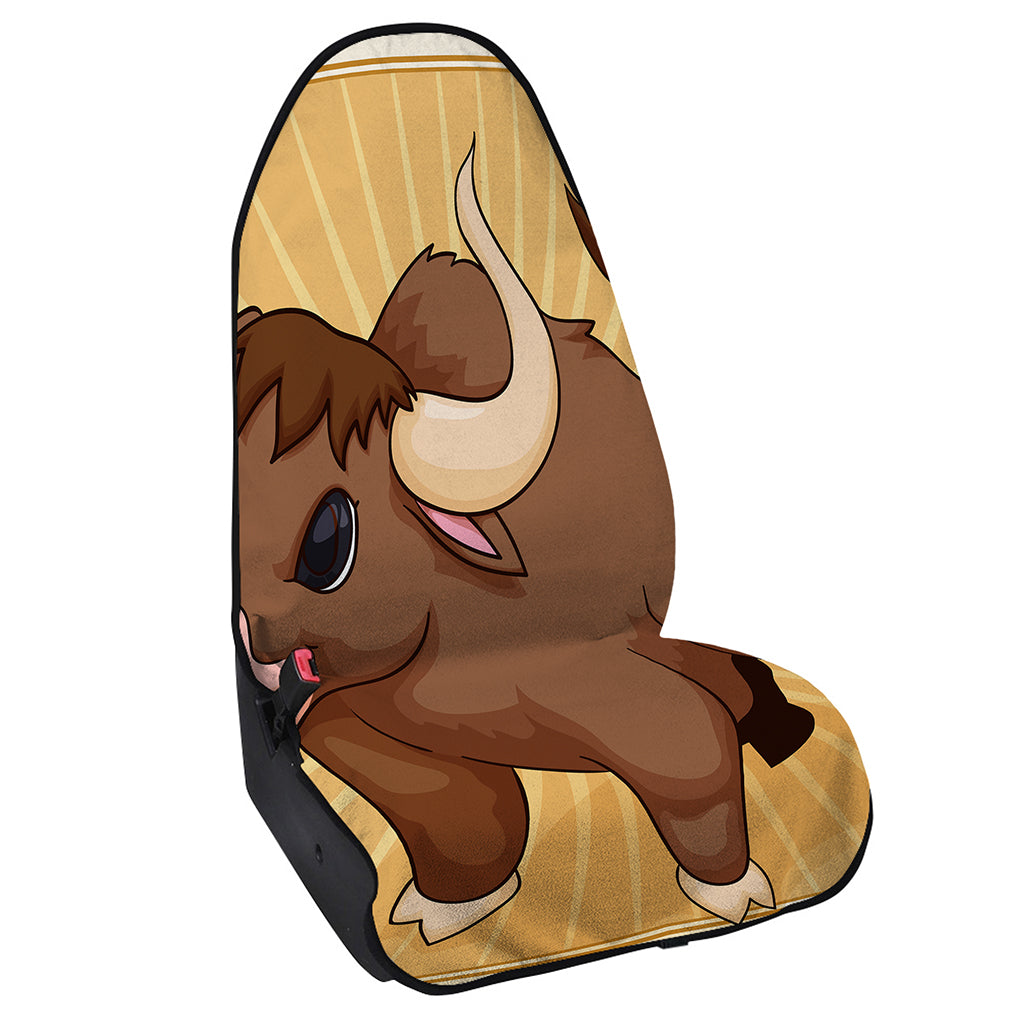 Cute Chinese Ox Zodiac Print Waterproof Car Seat Cover