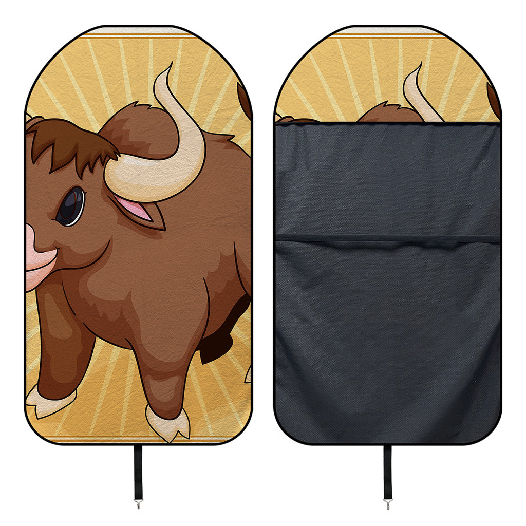 Cute Chinese Ox Zodiac Print Waterproof Car Seat Cover