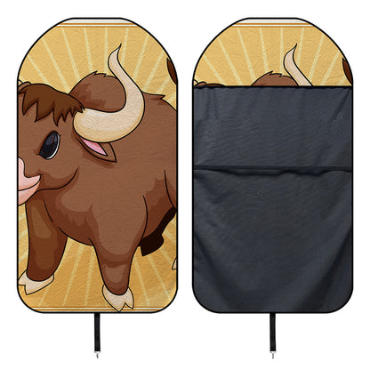 Cute Chinese Ox Zodiac Print Waterproof Car Seat Cover