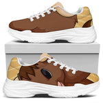 Cute Chinese Ox Zodiac Print White Chunky Shoes