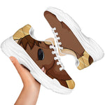 Cute Chinese Ox Zodiac Print White Chunky Shoes