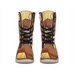 Cute Chinese Ox Zodiac Print Winter Boots