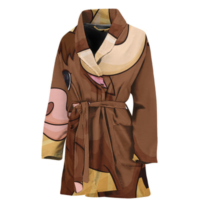 Cute Chinese Ox Zodiac Print Women's Bathrobe
