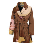 Cute Chinese Ox Zodiac Print Women's Bathrobe