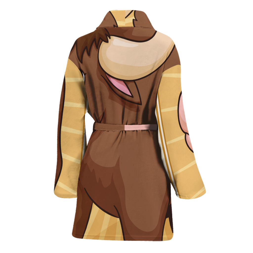 Cute Chinese Ox Zodiac Print Women's Bathrobe