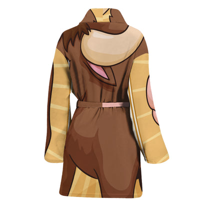 Cute Chinese Ox Zodiac Print Women's Bathrobe