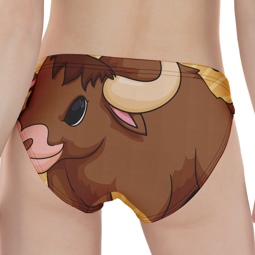 Cute Chinese Ox Zodiac Print Women's Panties