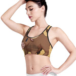 Cute Chinese Ox Zodiac Print Women's Sports Bra