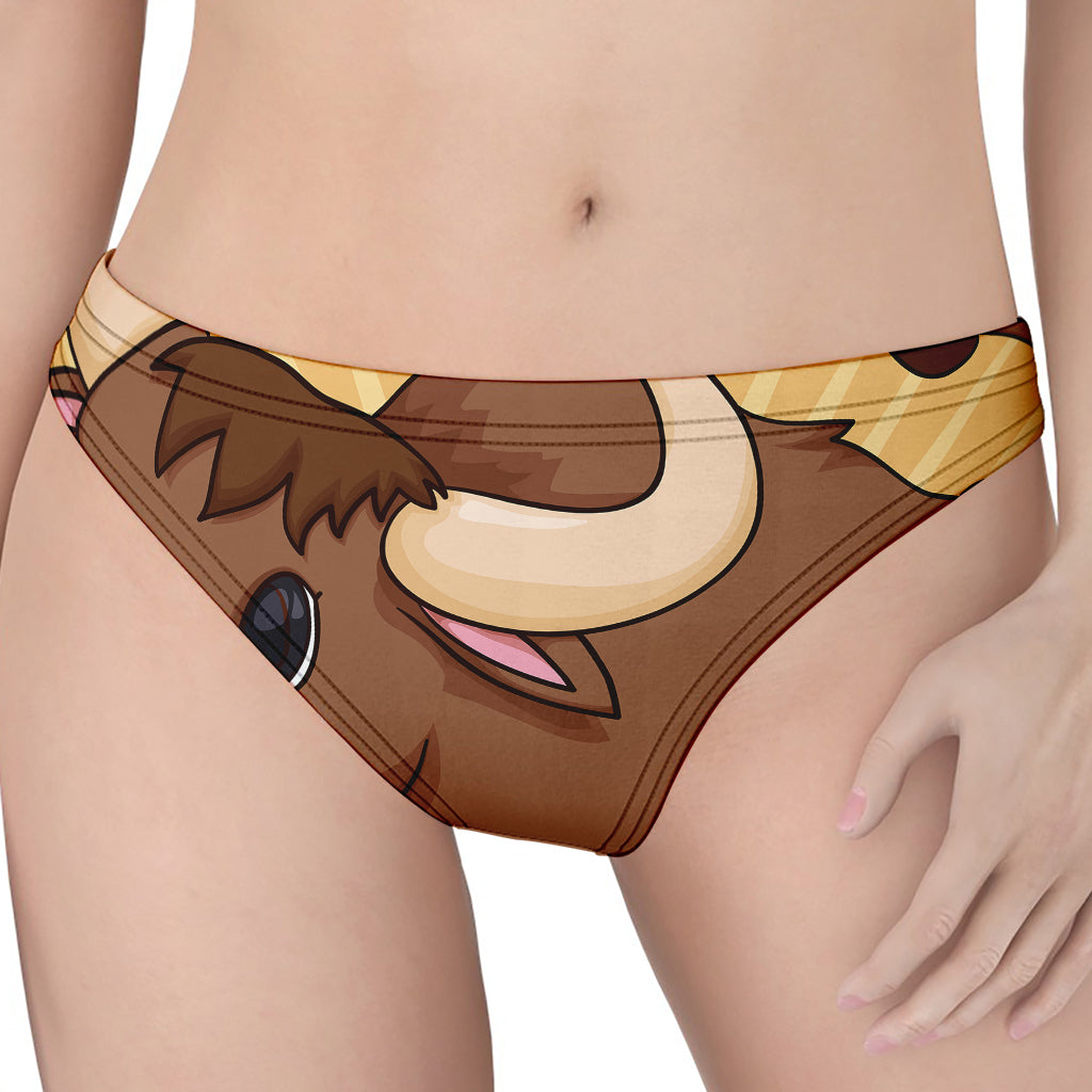 Cute Chinese Ox Zodiac Print Women's Thong