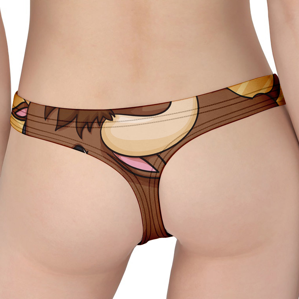 Cute Chinese Ox Zodiac Print Women's Thong