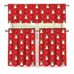 Cute Christmas Bell Pattern Print 3 Piece Kitchen Curtains