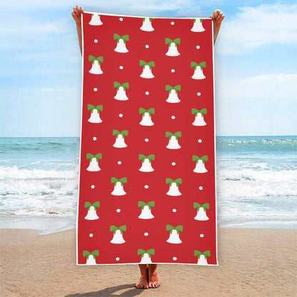 Cute Christmas Bell Pattern Print Beach Towel