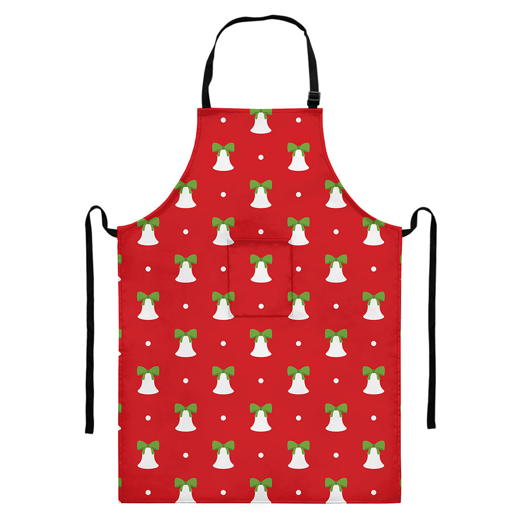 Cute Christmas Bell Pattern Print Bib Apron With Pocket