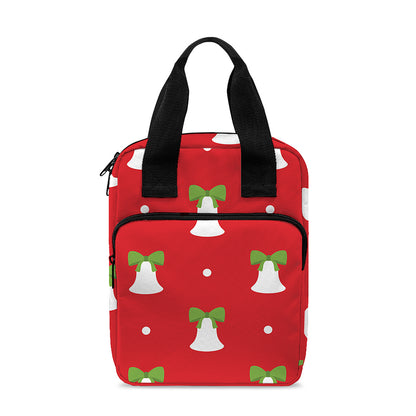 Cute Christmas Bell Pattern Print Bible Tote Bag