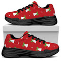 Cute Christmas Bell Pattern Print Black Chunky Shoes
