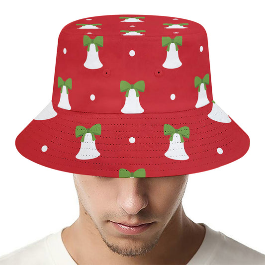 Cute Christmas Bell Pattern Print Bucket Hat