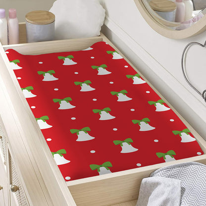Cute Christmas Bell Pattern Print Changing Pad Cover
