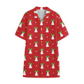Cute Christmas Bell Pattern Print Cotton Hawaiian Shirt
