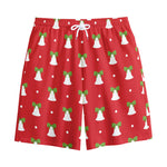 Cute Christmas Bell Pattern Print Cotton Shorts