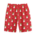 Cute Christmas Bell Pattern Print Cotton Shorts
