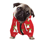 Cute Christmas Bell Pattern Print Dog Zip Up Hoodie