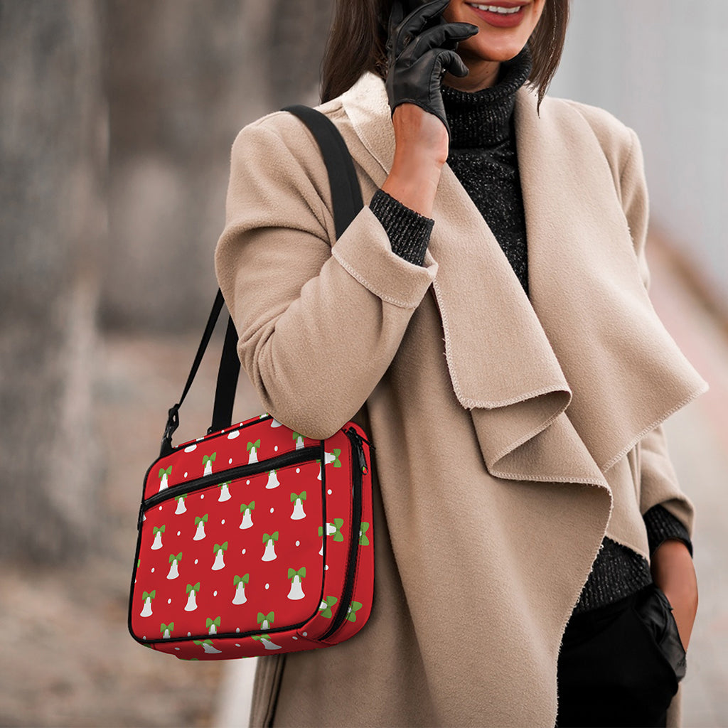 Cute Christmas Bell Pattern Print Double Strap Bible Bag
