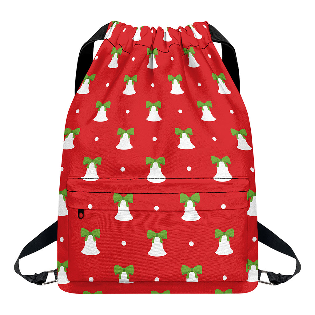 Cute Christmas Bell Pattern Print Drawstring Backpack