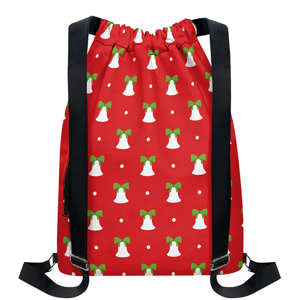 Cute Christmas Bell Pattern Print Drawstring Backpack