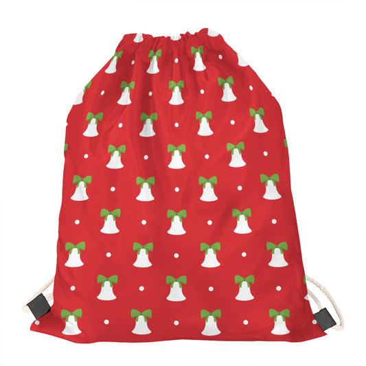 Cute Christmas Bell Pattern Print Drawstring Bag