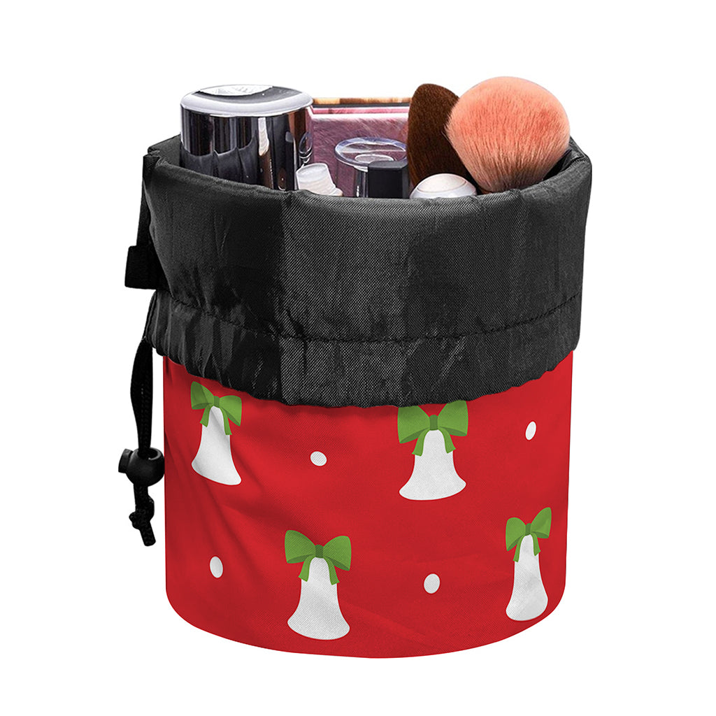 Cute Christmas Bell Pattern Print Drawstring Makeup Bag