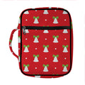 Cute Christmas Bell Pattern Print Front Pocket Bible Bag